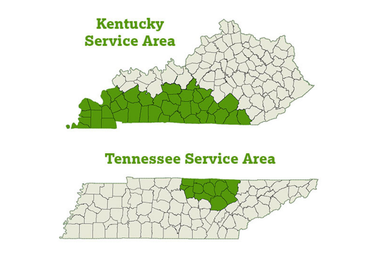 DogWatch of Southern Kentucky service area map