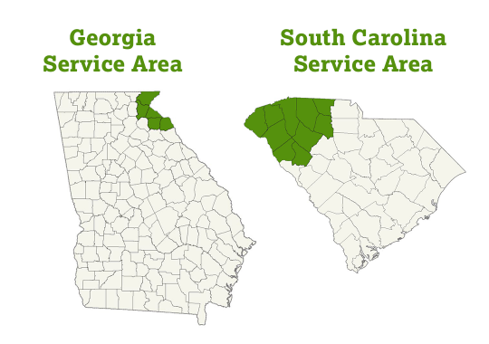 DogWatch of Greenville-Spartanburg service area map